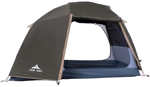 Three Bears Ultraleichtes 2/4-Personen-Rucksackzelt – 3000 mm wasserdicht, sofortiger Aufbau, robust und tragbar für Camping, Wandern und Reisen