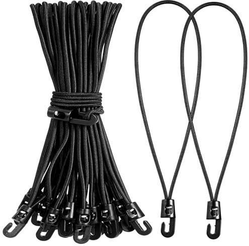 Zeawavsl Elastici con Gancio 25 CM, 25 Pezzi Espansore con Gancio Multifunzione Tenditore in Gomma Con Ganci per Teloni, Stendardi, Campeggio, Copertura Della Piscina (25)