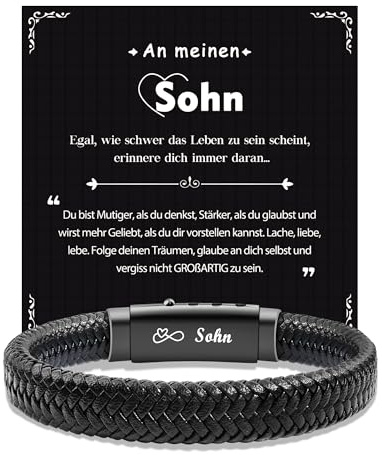 CheersLife Ich Liebe Dich Geschenke für Männer An Meinen Sohn Bruder Mann | Armband Geburtstag Valentinstag Jahrestag Abschluss Vatertags Geschenk für Freund Ehemann Sohn Bruder Enkel Neffe Papa Opa
