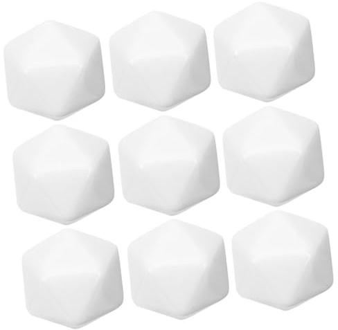 Toyvian 12pezzi Dadi Poliedrici Vuoti Facce Acrilici Bianchi Per Ragazzo Ragazza Per Lavoretti Creativi e Giochi Numerici Da Tavolo Strumenti Didattici Per Apprendimento