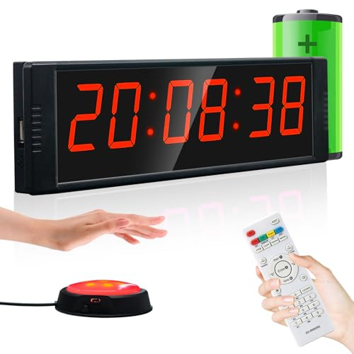 Ousmile Reloj temporizador de gimnasio para gimnasio en casa, temporizador de fitness con botón de inicio/parada, temporizador de intervalo para entrenamiento, cronómetro/tiempo de cuenta regresiva