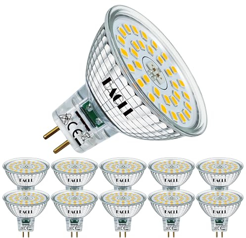 EACLL GU5.3 MR16 LED Birnen 6.5W Ersetzt 60W Halogen Leuchtmittel, Neutralweiß 4000K 580lm, Flimmerfrei AC/DC 12V Strahler, Nicht Dimmbar Reflektor Lampen mit 120° Abstrahlwinkel Spot, 10er-Pack