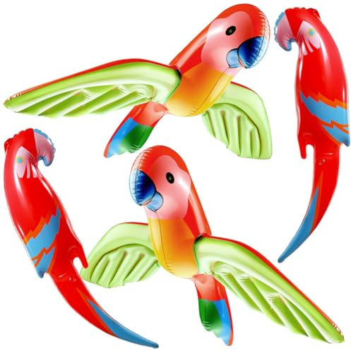 MEZHEN Aufblasbarer Papagei Pool Aufblasbare Papageien Spielzeug Papagei Tropische Vögel Deko Pirat Piraten Kostümzubehör für Halloween Hawaii Karneval Deko Party Strand Foto Requisiten