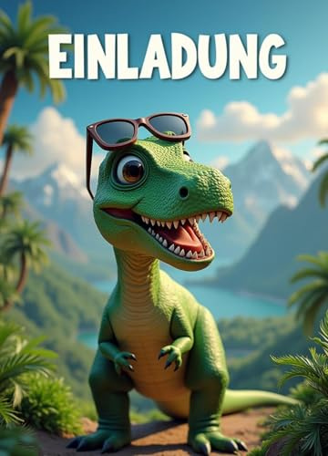ZETTMANN Dino Einladungskarten Kindergeburtstag Junge - 12 Stück - DIN A6 Format - Einladung Geburtstag für Jungen und Mädchen - Geburtstagseinladungen Dinosaurier