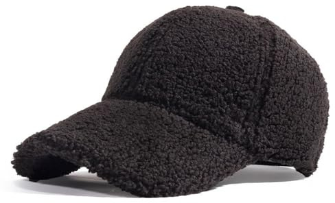 CHENNUO Cappello da Baseball in Lana d'Agnello, Inverno Berretto con Visiera Baseball cap Donna Regolabile