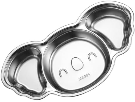 Assiette Compartimentée en Acier Inoxydable, Plateau Divisé pour Repas