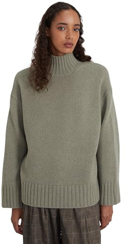 Style & Republic Maglione a collo alto oversize da donna in 90% lana merino, 10% cashmere | Pullover in morbida maglia Boxy | Maglione caldo ed elegante di alta qualità per l'autunno e l'inverno, XS