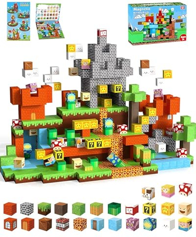 Magnetische Bausteine, 150 Teile Magnetbausteine Magnetspielzeug, Magnetische Bauwelt Spielzeug Magnetblöcke für Kinder ab 3-10, Vorschul Lernspielzeug Geburtstagsgeschenk Professioneller Christmas