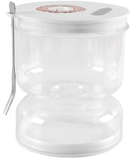 ACOLY Frasco para encurtidos, recipiente hermético para alimentos, reutilizable, con tenedor para pepinos y aceitunas, a prueba de fugas, con separación de humedad y humedad.