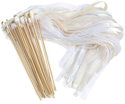 Xnegau Wedding Wands Hochzeit 30 Stück mit Glöckchen,Beige