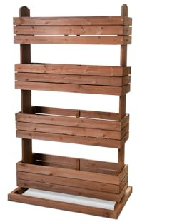 Vertikales Hochbeet 'Cube 4' aus Holz Blumenkasten Pflanzkübel Frühbeet Kräuterbeet mit Vier Etagen, Pflanztreppe für Balkon, Terrasse und Garten, 84,5 cm x 50 cm x 145 cm