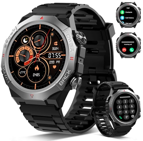 Atheewon Smartwatch Uomo Donna con Effettua o Risposta Chiamate, Nero