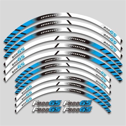 Strisce ruota Adesivi Per Cerchi Moto Per BMW F800GS F800 F 800 GS 21″17″ Riflettenti Per Strisce E Mozzi Completo Adesivi Cerchi Moto(Colore 1)