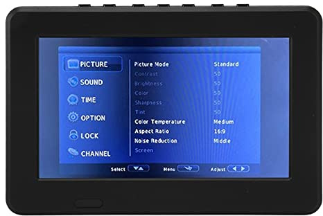 Cuifati Tragbarer 7-Zoll-Fernseher, HD-LED-Digitalfernseh-Videoplayer mit Integriertem, USB-Anschluss und Speicherkartensteckplatz, für Reisen Im Auto zu Hause Im Freien