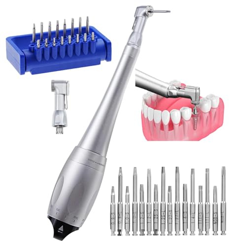 Set Di Chiavi Dinamometriche Dentali, Kit Di Cacciaviti Esagonali Universali per Impianti Con 7 Livelli Di Coppia (5-35 N.Cm) + 16 Viti Universali, Design a Doppia Testa, Per Clinica Odontoiatrica