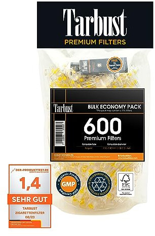 Tarbust 600 Zigarettenfilter Aufsatz, Filter Zigaretten, Anti Teerfilter für Zigaretten, Anti Teer Filter, Plastik Zigarettenfilter 8mm, Zigarettenspitze für Regular