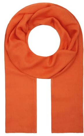 Majea Tuch Lima schmal geschnittenes Damen-Halstuch leicht uni einfarbig dünn unifarben Schal weich Sommerschal bergangsschal, Mandarin, 180cm x 50cm