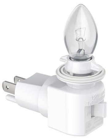 TWDRTDD Plug in Night Light, Adjustable E12 Base Socket with On/Off Switch for Making Decorative Night Lights (White,1-Pack)