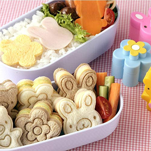 AMOYER 3 PC nettes Sandwich Cutter Mini Ausstecher Formen Set für Kinder Kunststoff Bento Cutter Werkzeugformen