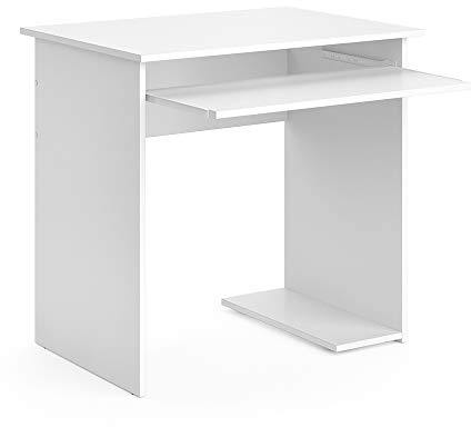 Vicco Schreibtisch Nick, Weiß, 80 x 58 cm | mit Tastaturauszug und Ablage für Systemeinheit