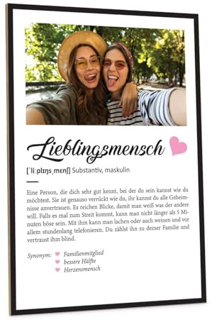 GRAVURZEILE Definition Poster & Kunstdrucke mit eigenem Foto - Geschenke für Lieblingsmenschen - Personalisierte Wandbilder - Wanddeko Deko für Wohnzimmer Schlafzimmer Flur & Diele