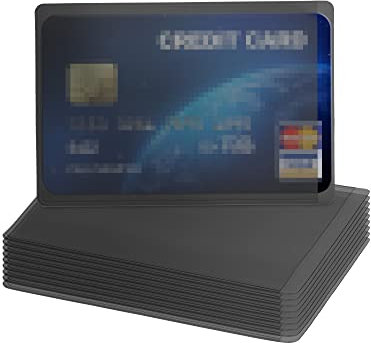 kwmobile 10x Kreditkarten Karten Schutzhülle - 10er Set TPU Hülle für Kreditkarte EC-Karte Krankenkarte Kartenschutzhülle Schwarz Transparent