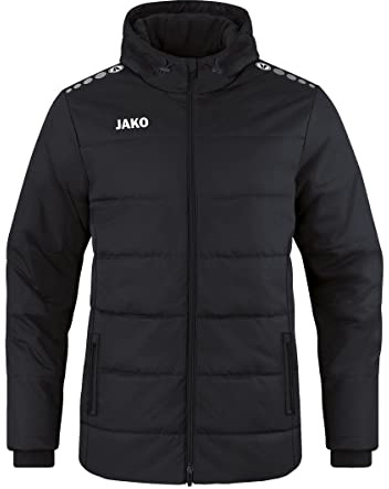 JAKO Herren Coachjacke Team mit Kapuze, Schwarz, L