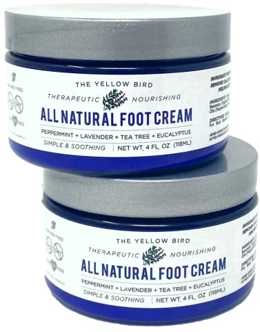 Yellow Bird Foot Cream 2 Pack Bundle - Natural Dry & Itchy Feet Repair Balm. Foot Moisturizer with Organic Ingredients and Essential Oils