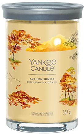 Yankee Candle Signatur Doftljus | Höst solnedgång stort glas ljus med dubbla vekar | Sojavaxblandning, långt brinnande ljus | perfekta gåvor för kvinnor