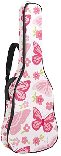Akustikgitarre Tasche Wasserdicht Gitarre Rucksack Dicke Weich Gepolstert Herz Krone Prinzessin Weiß Konzertgitarre Tasche, Farbe7, 42.9x16.9x4.7 in, Taschen-Organizer