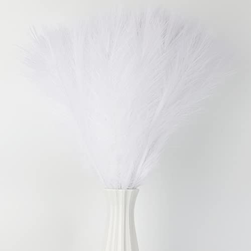 Fiori artificiali, erba della pampa, 40 pezzi, pianta finta bianca, in tessuto di seta, fiori finti, per decorazione di matrimoni, bouquet da sposa, composizione floreale fai da te (42 cm)