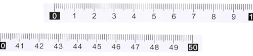 PATIKIL Adhesive Ruler, 10 Pack 50cm Backed Tape Measure Tape Sticker Tape Waterproof for Workbench Sewing Saw Drafting Table,White Background Black Text
