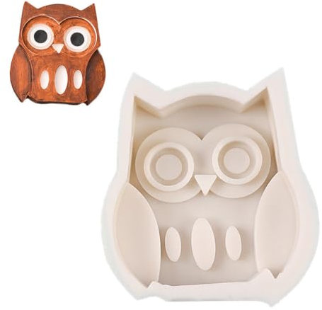 Aublinto Tier Ausstechformen Set DIY Backen Fondant Formen Fondant Ausstecher Plunger Backform Keksstempel Keks DIY Prägung Kuchenform Pressen Eulen-Stil 4 Stück