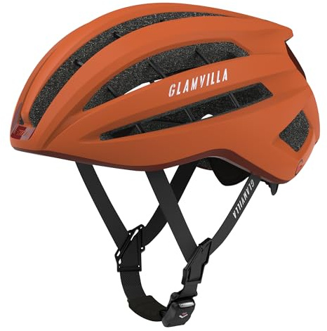 GLAMVILLA Rennradhelm für Damen und Herren City Trekking Fahrradhelm Professioneller Wettkampf Ultra Leichter belüfteter Fahrradhelm mit Skelett Magnetschnalle
