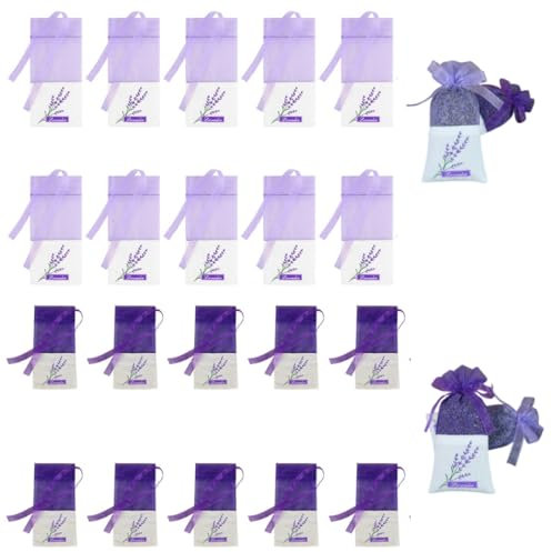 20 sacchetti di lavanda in organza, per spezie e armadietti, sacchetti di garza