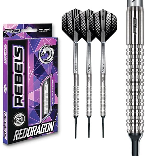 RED DRAGON Rebel 20g Weiche Spitze mit Dart Flüge und Dart-Schäften