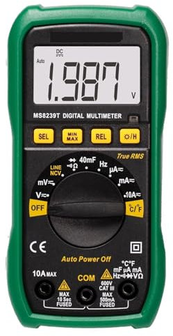 Multimètre numérique MS8239T, plage automatique, ampèremètre, voltmètre, condensateur, testeur NCV Ohm Hz, 1 pièce