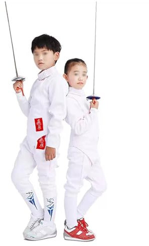 YEQING 3pcs Fechtuniform Set, Hosen/Jacke/Weste-Set for Fechtausrüstung, Tägliches Training for Fechtsportler 350N – Linke Hand(32#)
