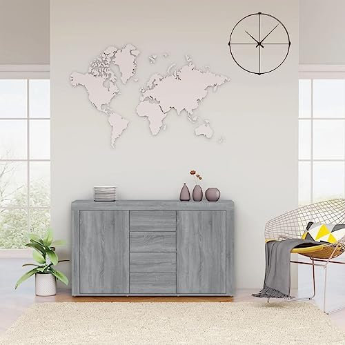MOBCANT Sideboard, Kaffeebar Barschrank Kleiderschrank Vitrinenschrank Geeignet für Schlafzimmer Foyer Korridor Wohnbereich Grau Sonoma 120x36x69 cm Holzwerkstoff