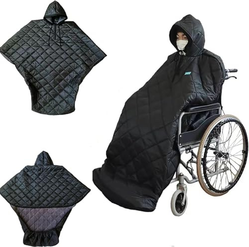 Manta para silla de ruedas, impermeable, resistente al viento, térmica, cubierta de cuerpo completo, manta de viaje de invierno para usuarios de sillas de ruedas al aire libre