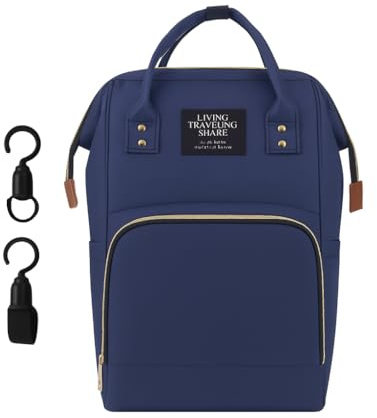Mochila para pañales con Ganchos para Cochecito.Bolso del Bebé Mamá.Mochila cambiador bebe.Pañaleras para bebés.Mochila cambiador bebé.Mochila Walking Mum.Mochila bebe.(Azul Marino)