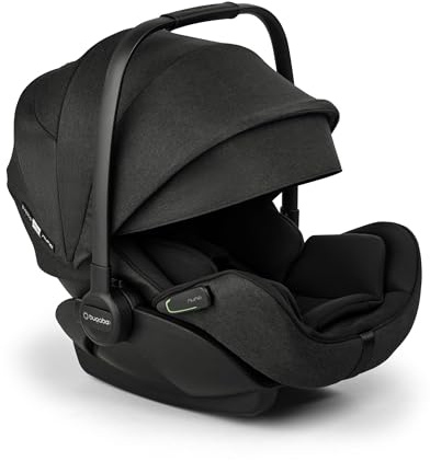 Bugaboo Otter by Nuna - Silla de coche i-Size reclinable hasta posición horizontal, capota UPF 50+, espuma viscoelástica, compatible con base 360, para bebés de 0-15 meses, Mineral Washed Black