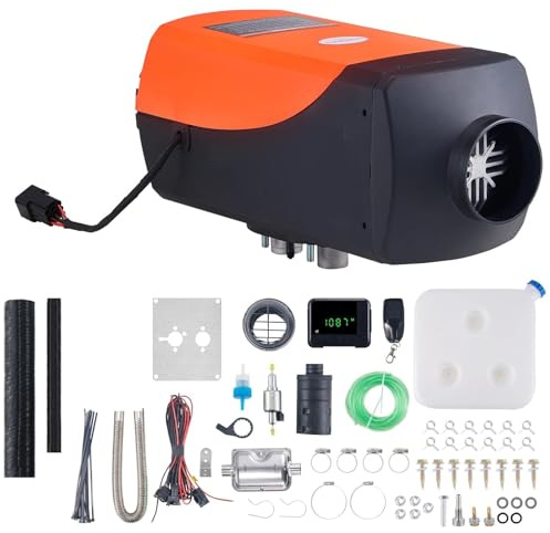 KWEZ Chauffage Diesel Chauffage À Air Diesel 12 V 8 KW avec Télécommande Et Écran LCD pour Camping-Car Réchauffeur d'air Diesel(LCD)