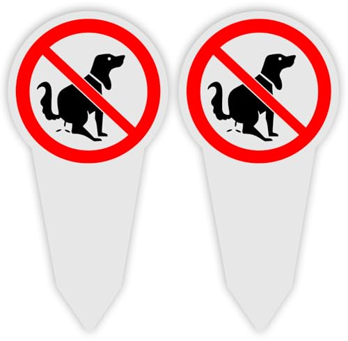 2 Pezzi Segnale di Avvertimento del Cane con Protezione UV 30 X 15 cm, Cartello di Avvertimento per Cani, Cartello Feci Cane, per il Cortile e il Parco di Casa