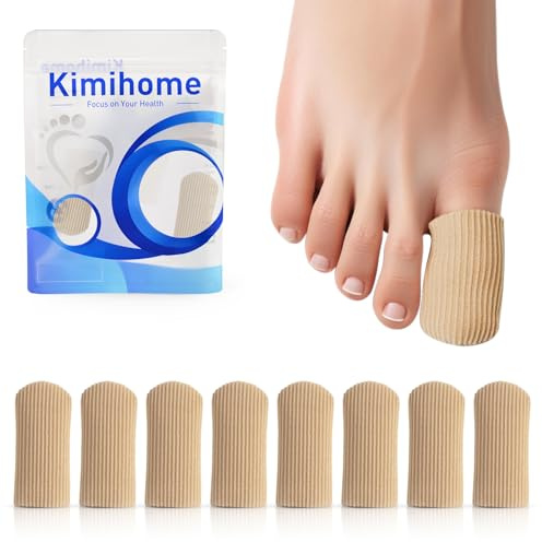 Lot de 8 protège-orteils en gel - Protection en tissu - Coussinets et protections en silicone - Soulage les cornes, les blisters et les callus, grande taille