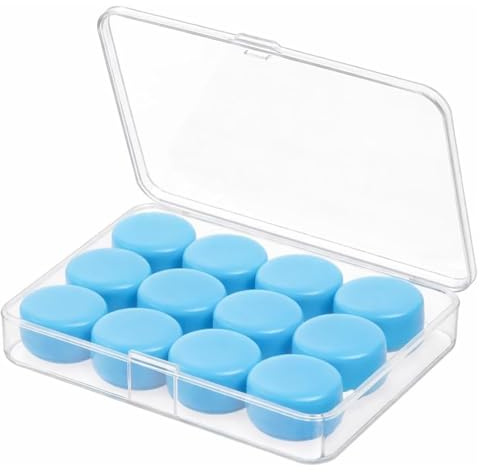 12 Unidades Tapones Oídos Natación de Silicona Moldeable, Tapones Piscina Adulto para Hombre y Mujer, Protección Auditiva Impermeable para Surf, Ducha y Deportes Acuáticos, Azul