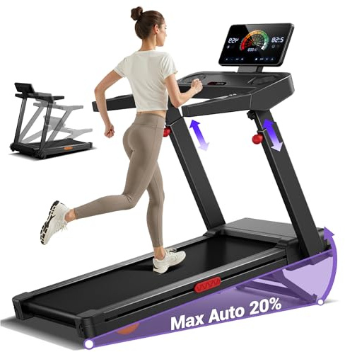 UMAY Tapis de Course avec Inclinaison Automatique de 20%, 14KM/H, 180KG