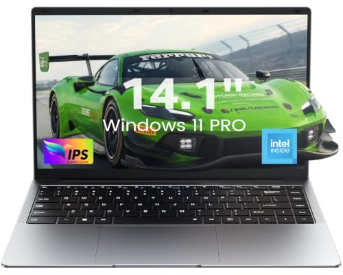 Kayoote Portátil 14,1'' Win 11 Pro, Intel Pentium J3710 Quad-Core hasta 2,64GHz, 8GB RAM, SSD M.2 256GB, Pantalla HD, Bisagra 180°, USB 3.0, Mini HDMI, Cámara, Ligero para Trabajo y Estudio