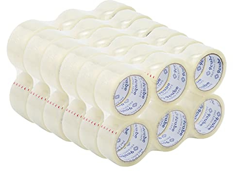 9Cube 36 Clear Packing Tape, Strong Thick Secure Water Resistant, For Carton Moving Home Parcel Packaging Shipping Postage, House Adhesive Cardboard Wrapping Sellotape, General Purpose Transparent
