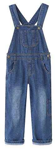 GRANDWISH Boys Girls Dungarees Blue Denim Bib Overalls